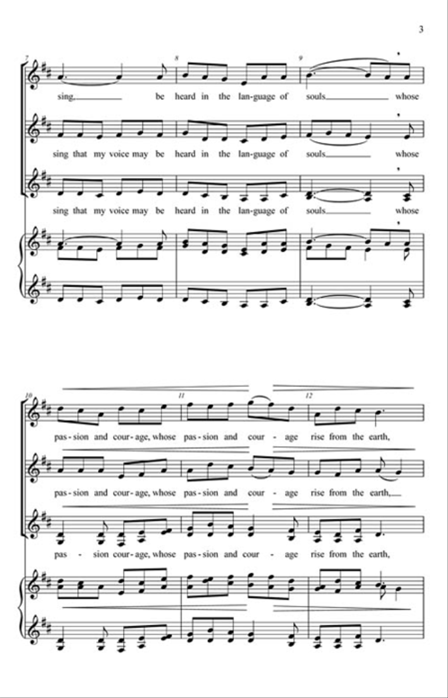 I Sing that My Voice May be Heard SSAA scores gallery preview page 3