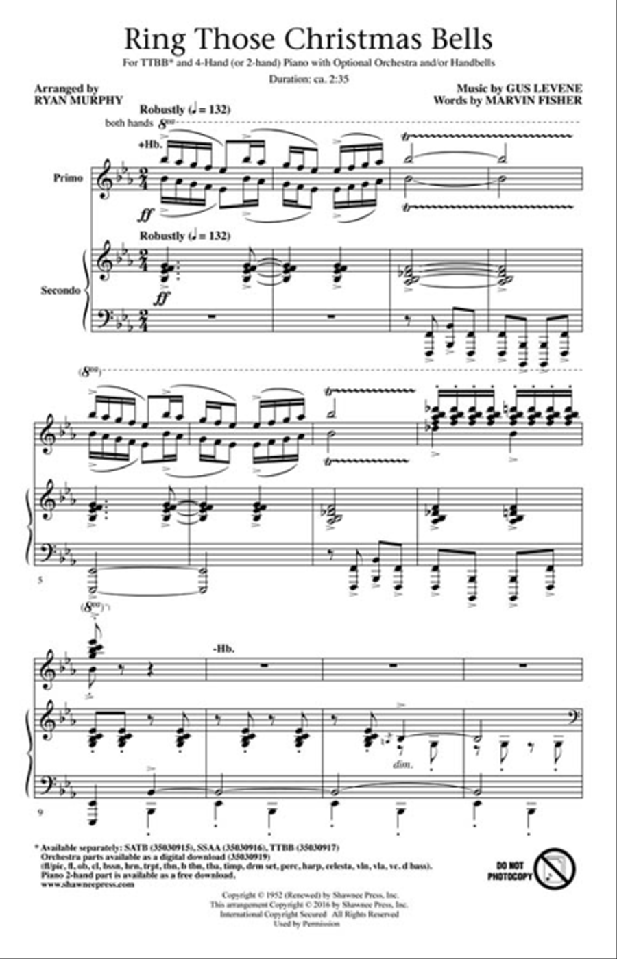 Ring Those Christmas Bells TTBB scores gallery preview page 2