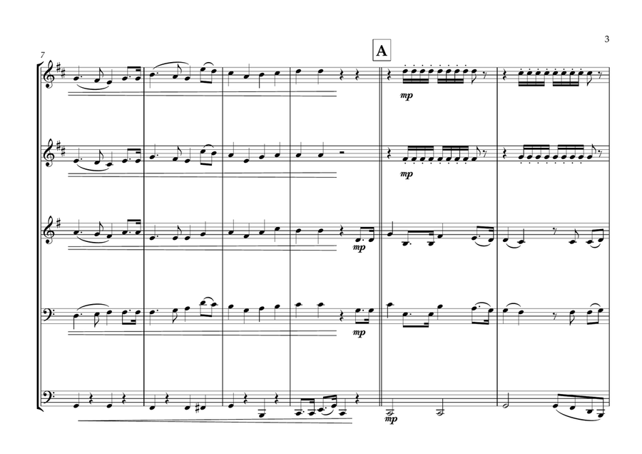 Honduran National Anthem (Himno Nacional de Honduras) for Brass Quintet Brass Quintet scores gallery preview page 3