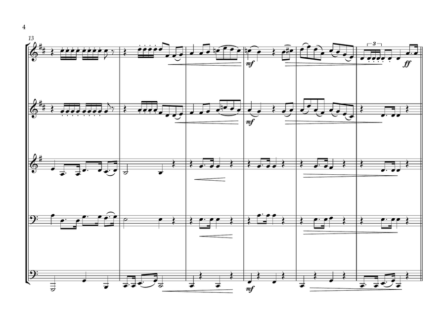 Honduran National Anthem (Himno Nacional de Honduras) for Brass Quintet Brass Quintet scores gallery preview page 4