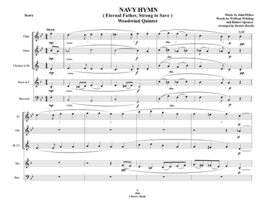 Navy Hymn (Eternal Father, Strong to Save) - Woodwind Quintet - Intermediate