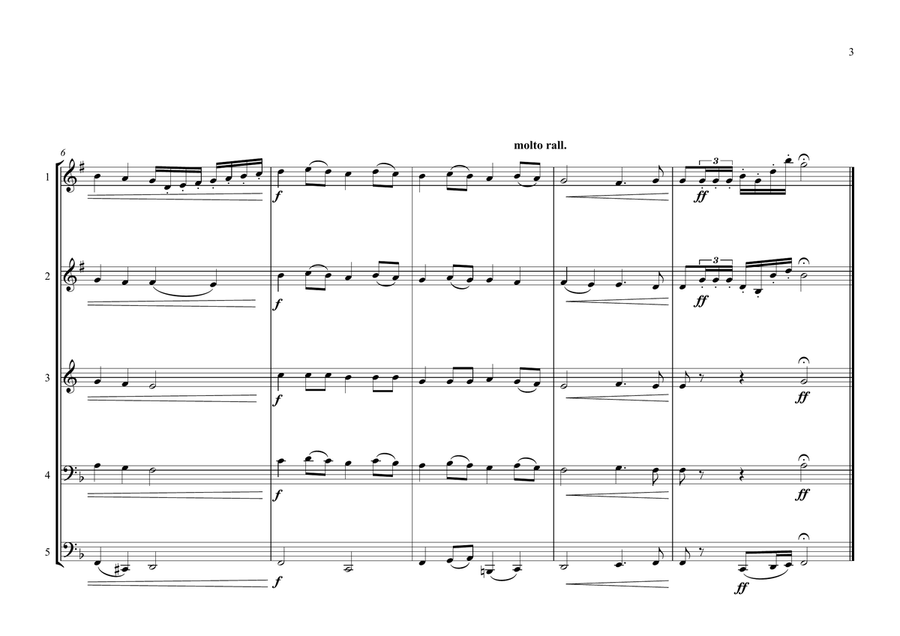 Jordanian National Anthem (As-Salam Al-Malaki Al-Urduni) for Brass Quintet Brass Quintet scores gallery preview page 3