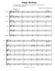 Happy Birthday: for String Quartet or String Orchestra, opt. 3rd violin and double bass