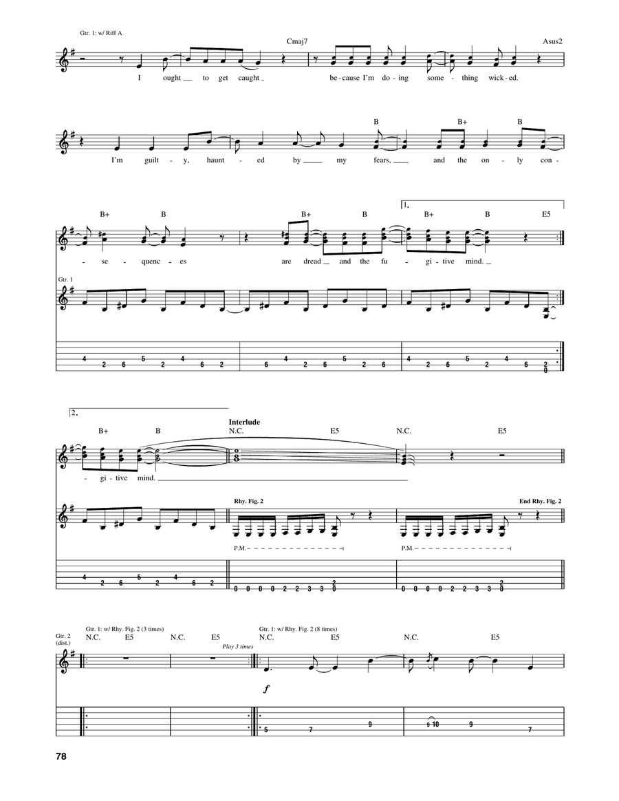 Dread & The Fugitive Mind Acoustic Guitar scores gallery preview page 3