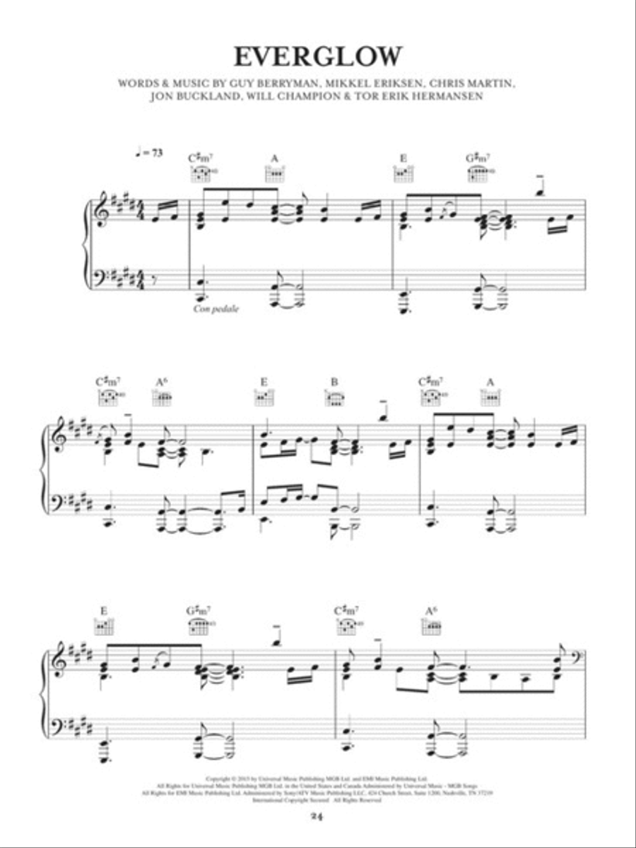 Coldplay – A Head Full of Dreams Piano, Vocal, Guitar scores gallery preview page 4