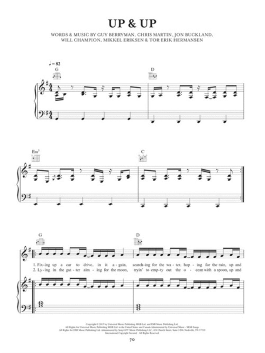 Coldplay – A Head Full of Dreams Piano, Vocal, Guitar scores gallery preview page 6
