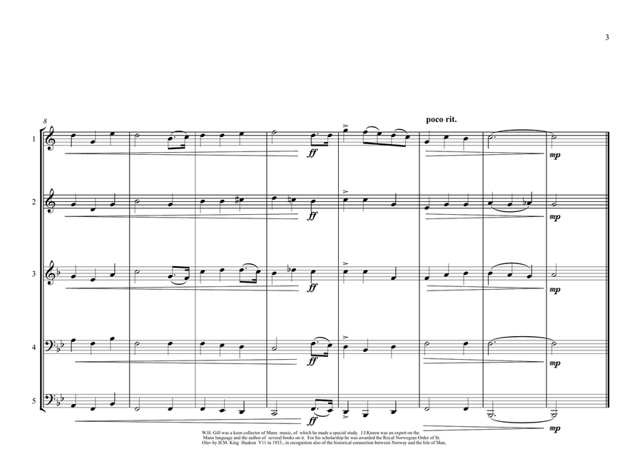 Isle of Man (Manx) National Anthem for Brass Quintet Brass Quintet scores gallery preview page 3