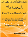 For Unto Us a Child Is Born Easy Piano Sheet Music