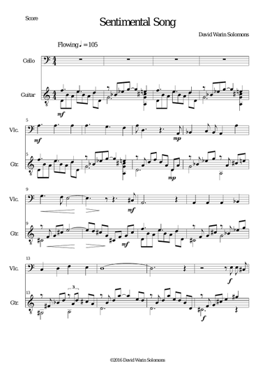 Sentimental Song for cello and guitar