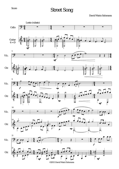 Street Song for cello and guitar
