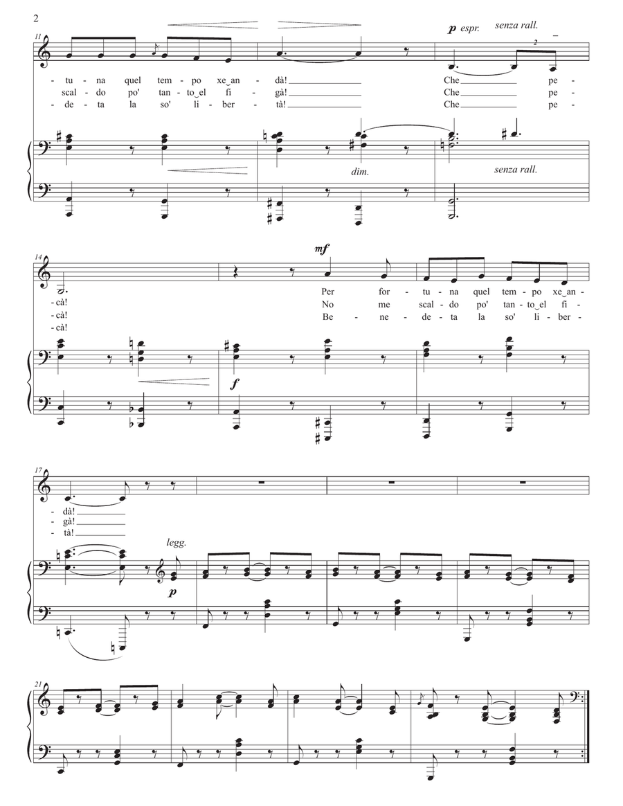 HAHN: Che pecà (transposed to C major) Piano, Vocal scores gallery preview page 3