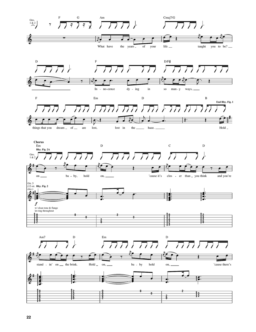 Hold On Hold On Acoustic Guitar scores gallery preview page 2