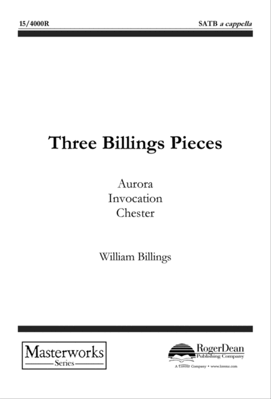 Three Billings Pieces Three Billings Pieces 4-Part scores gallery preview page 1