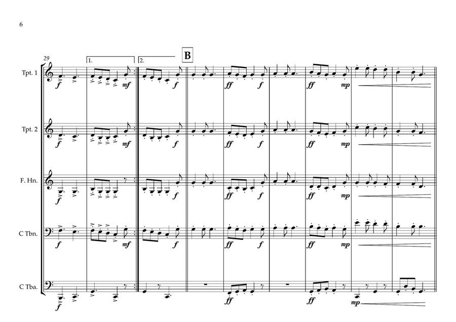 Kuwaiti National Anthem for Brass Quintet (Long & Short version) Brass Quintet scores gallery preview page 6