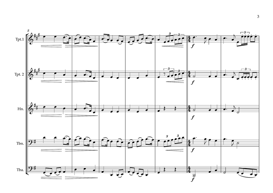 Kyrgyz (Kyrgyzstan) National Anthem for Brass Quintet Brass Quintet scores gallery preview page 3