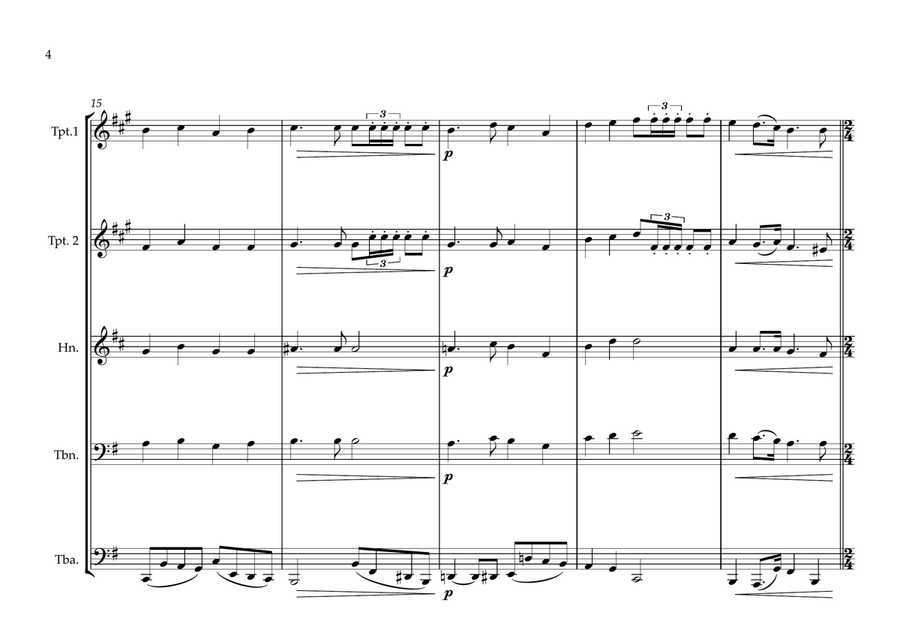 Kyrgyz (Kyrgyzstan) National Anthem for Brass Quintet Brass Quintet scores gallery preview page 4