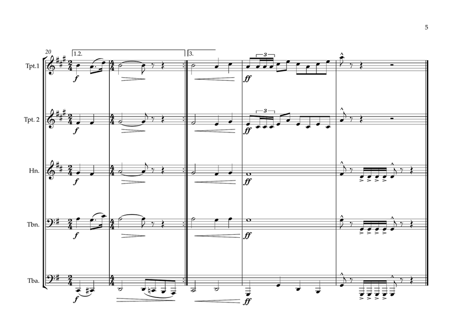 Kyrgyz (Kyrgyzstan) National Anthem for Brass Quintet Brass Quintet scores gallery preview page 5