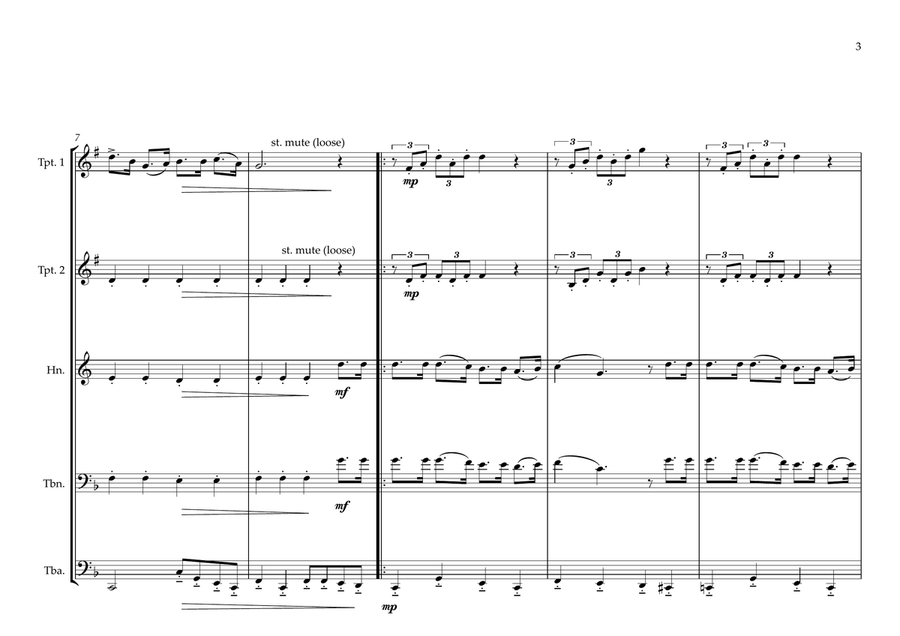 Mozambique National Anthem for Brass quintet Brass Quintet scores gallery preview page 3