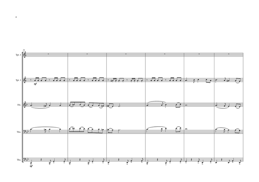Moroccan National Anthem for Brass Quintet Brass Quintet scores gallery preview page 4