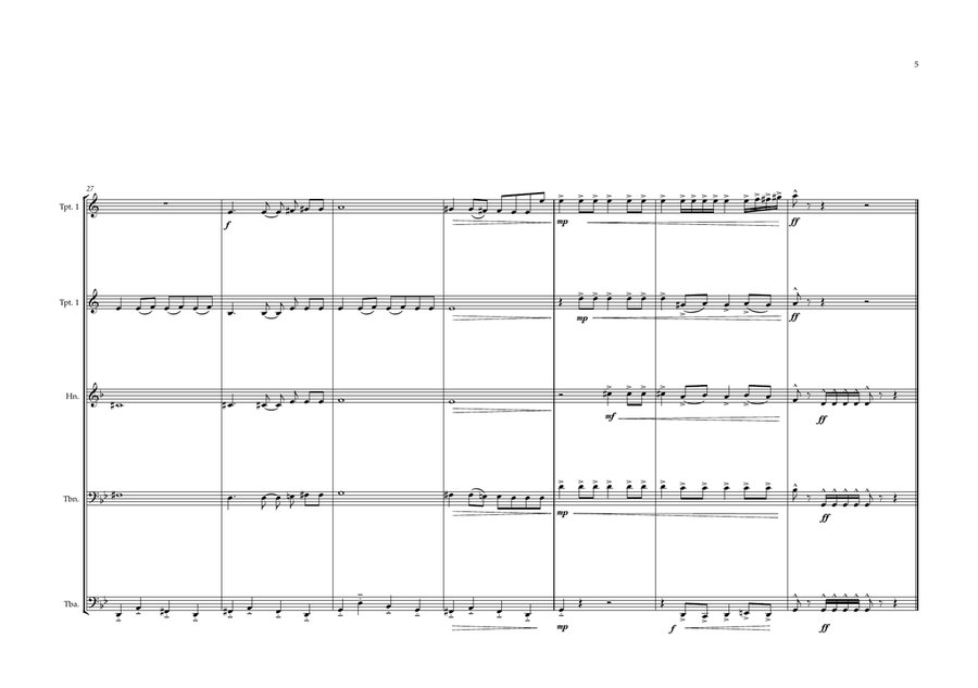 Moroccan National Anthem for Brass Quintet Brass Quintet scores gallery preview page 5