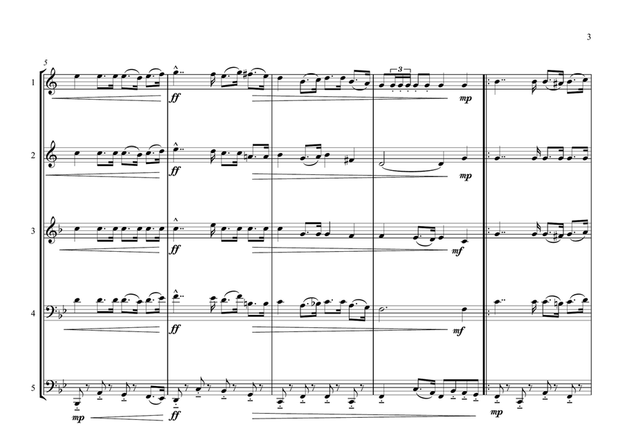 Malagasy (Madagascar) National Anthem for Brass Quintet Brass Quintet scores gallery preview page 3