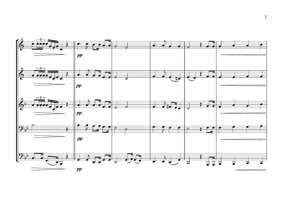 Norwegian National Anthem for Brass Quintet Brass Quintet scores gallery preview page 3