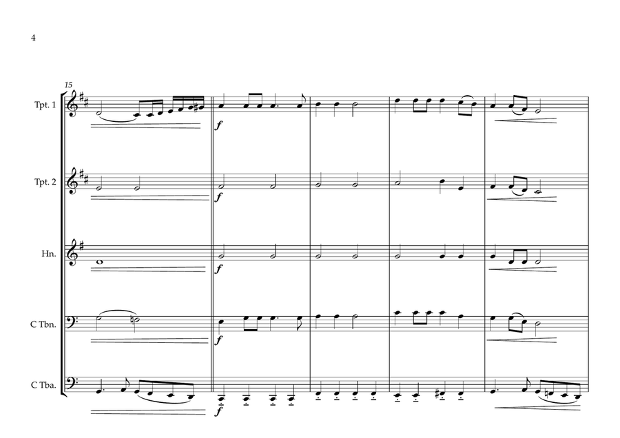 Namibian National Anthem for Brass Quintet Brass Quintet scores gallery preview page 4