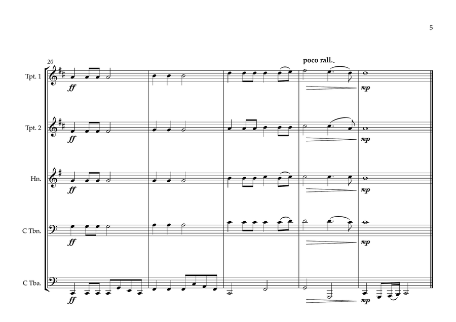 Namibian National Anthem for Brass Quintet Brass Quintet scores gallery preview page 5