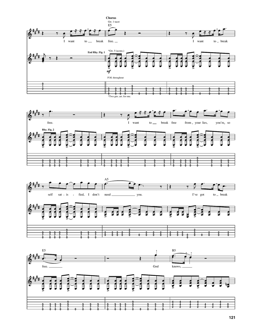 I Want To Break Free I Want To Break Free Acoustic Guitar scores gallery preview page 2