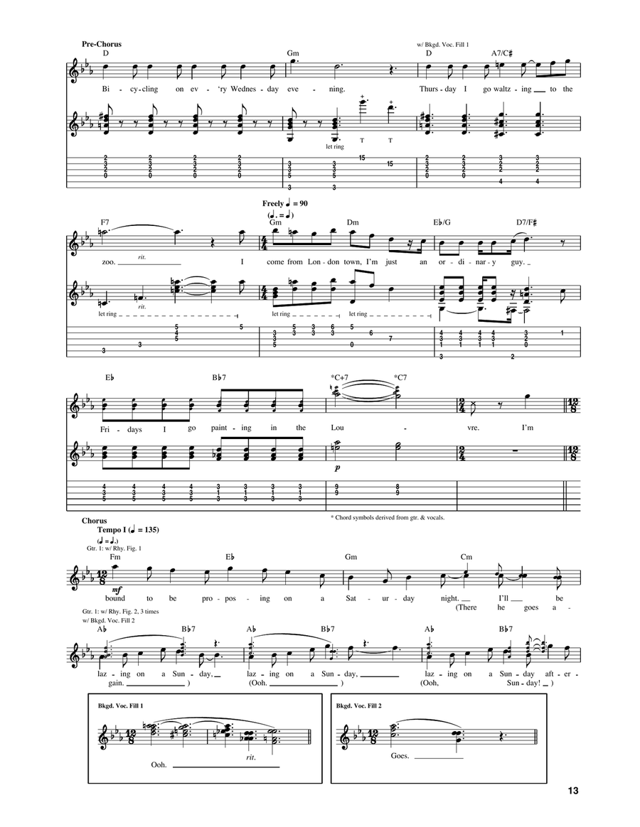 Lazing On A Sunday Afternoon Acoustic Guitar scores gallery preview page 2
