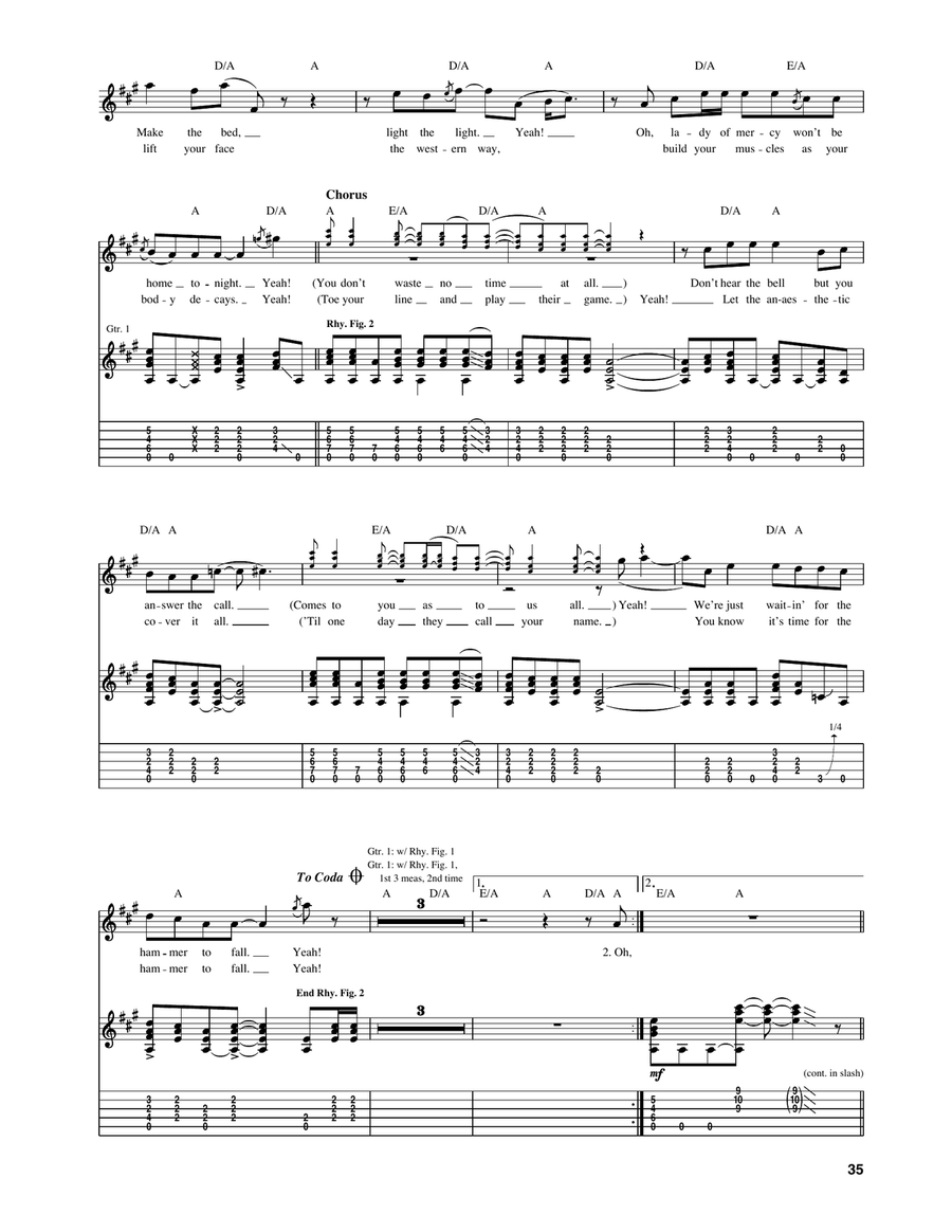 Hammer To Fall Hammer To Fall Acoustic Guitar scores gallery preview page 2