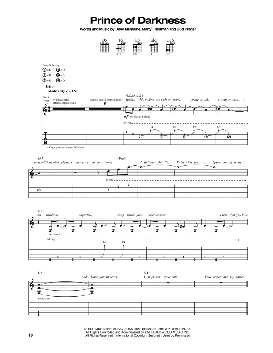 Prince Of Darkness Electric Guitar scores gallery preview page 1