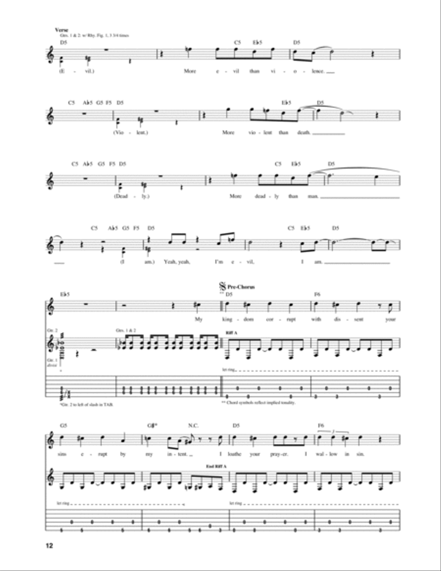 Prince Of Darkness Electric Guitar scores gallery preview page 3
