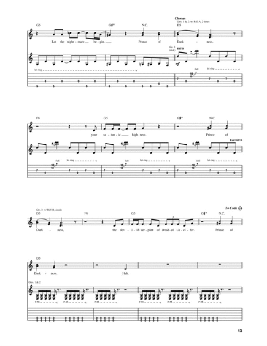 Prince Of Darkness Electric Guitar scores gallery preview page 4