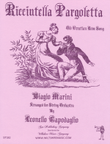 RICCIUTELLA PARGOLETTA -OLD VENETIAN LOVE SONG(Capodaglio)