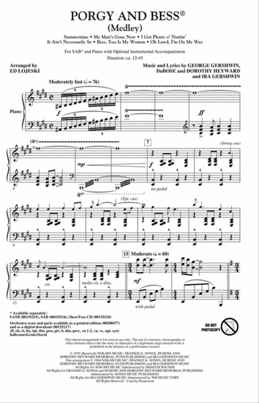 Porgy and Bess Porgy and Bess 3-Part scores gallery preview page 2