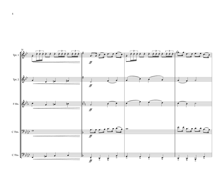 Pakistani National Anthem for Brass Quintet (World National Anthems Series) Brass Quintet scores gallery preview page 4