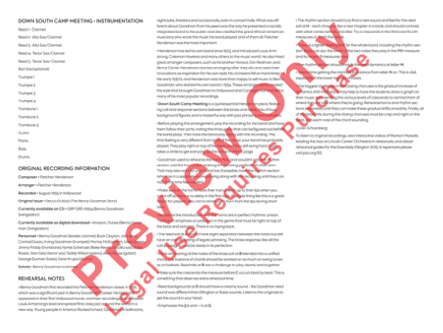 Down South Camp Meeting Down South Camp Meeting Jazz Ensemble scores gallery preview page 5