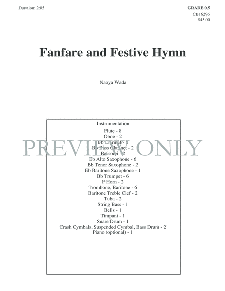 Fanfare and Festive Hymn Fanfare and Festive Hymn Concert Band scores gallery preview page 2
