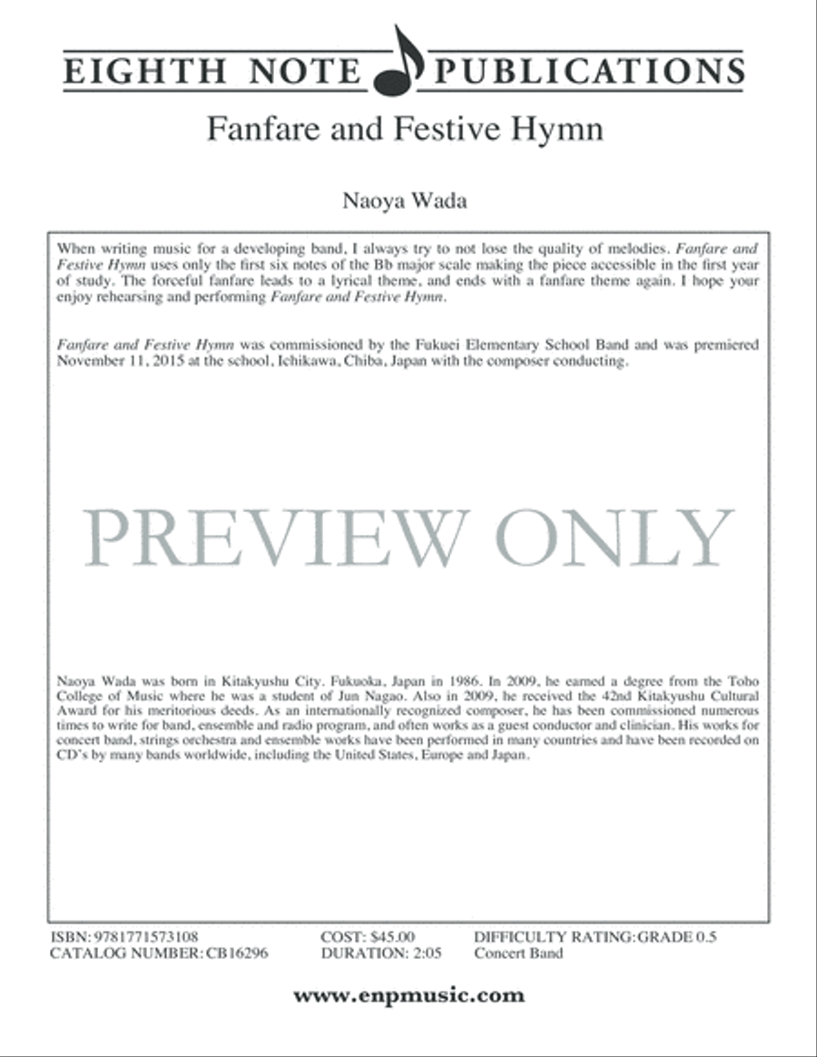 Fanfare and Festive Hymn Fanfare and Festive Hymn Concert Band scores gallery preview page 3