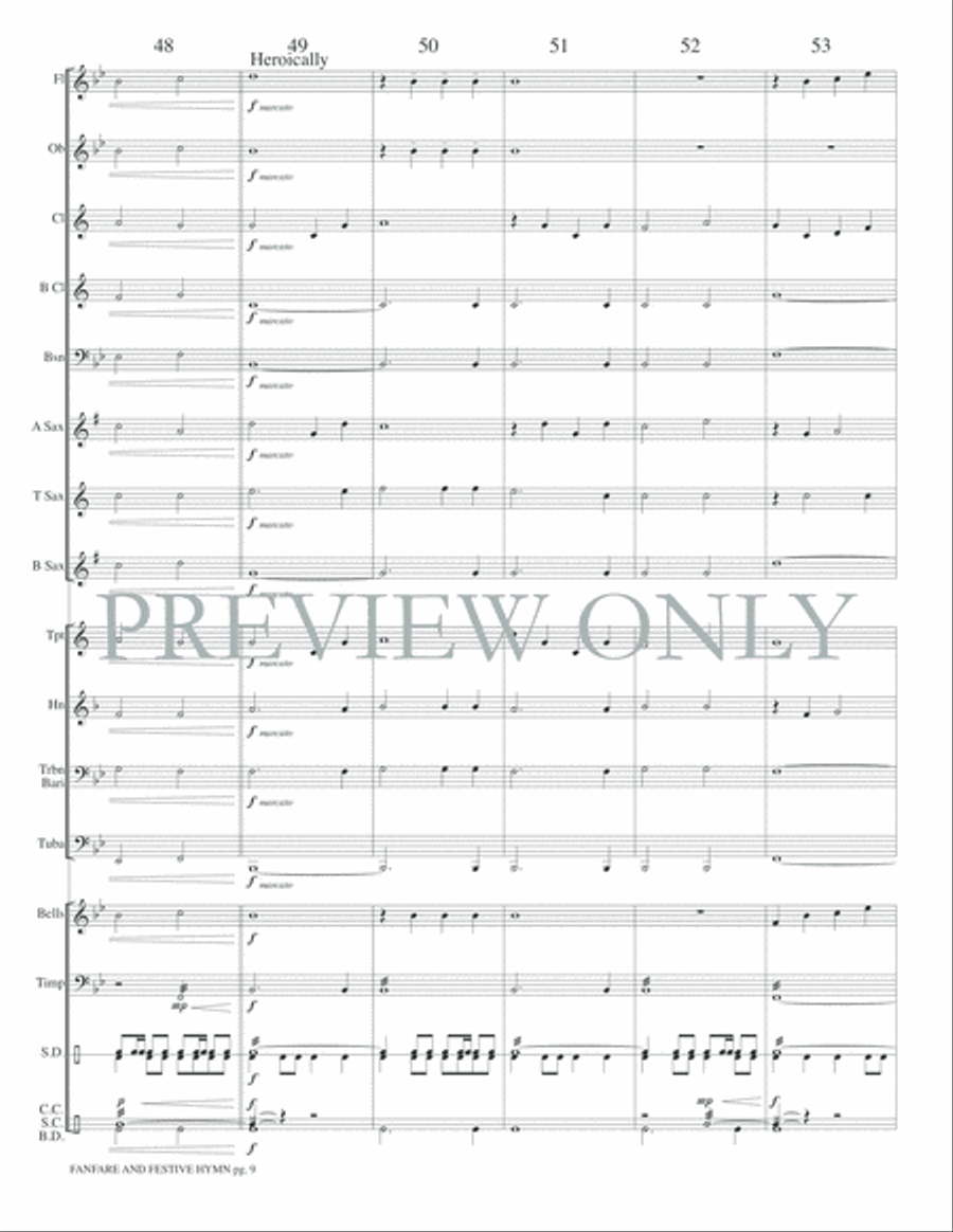 Fanfare and Festive Hymn Fanfare and Festive Hymn Concert Band scores gallery preview page 12