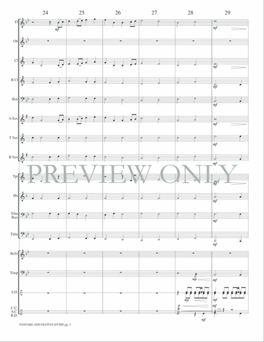 Fanfare and Festive Hymn Fanfare and Festive Hymn Concert Band scores gallery preview page 8
