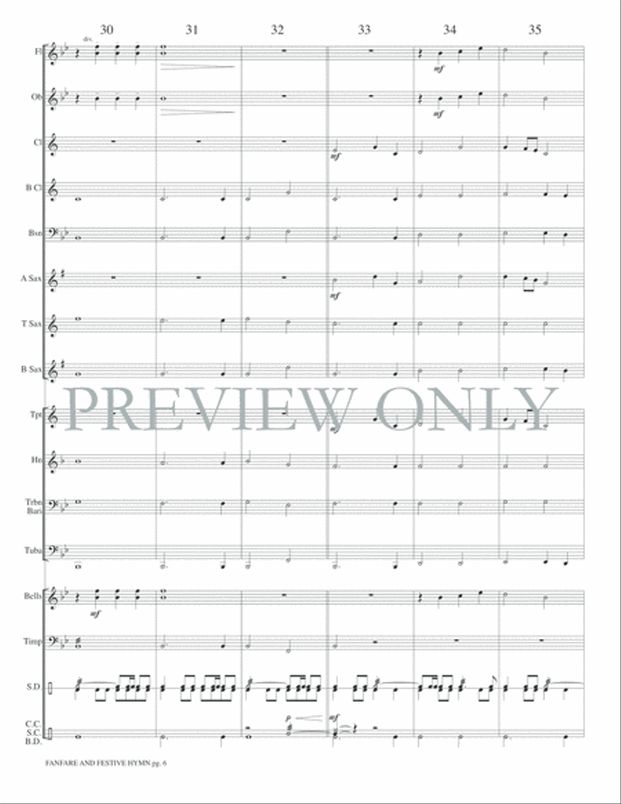 Fanfare and Festive Hymn Fanfare and Festive Hymn Concert Band scores gallery preview page 9