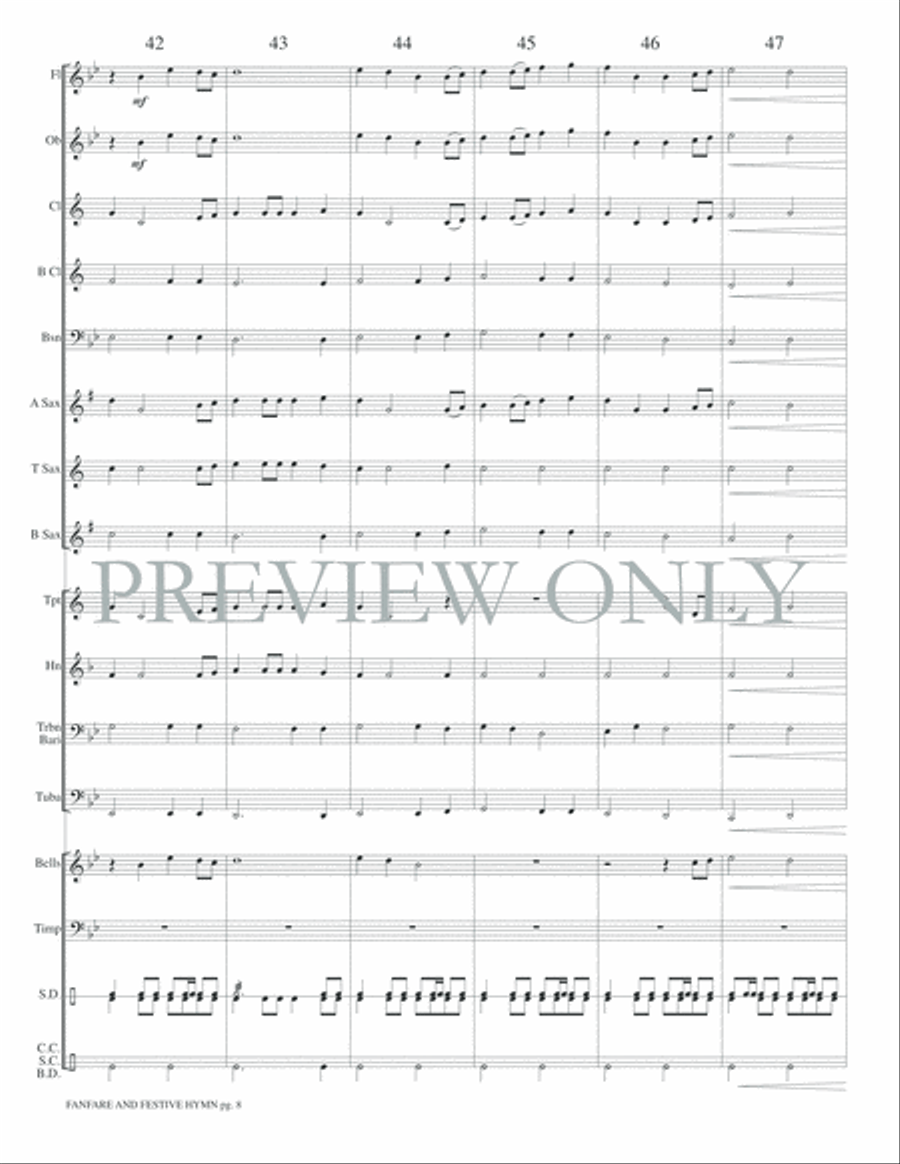 Fanfare and Festive Hymn Fanfare and Festive Hymn Concert Band scores gallery preview page 11