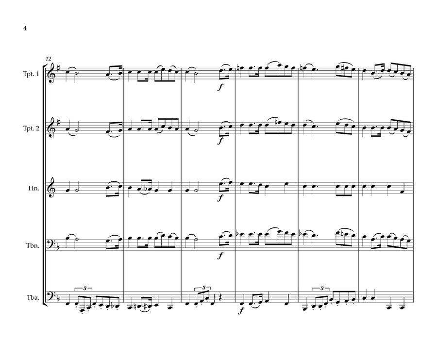 Peruvian National Anthem for Brass Quintet Brass Quintet scores gallery preview page 4