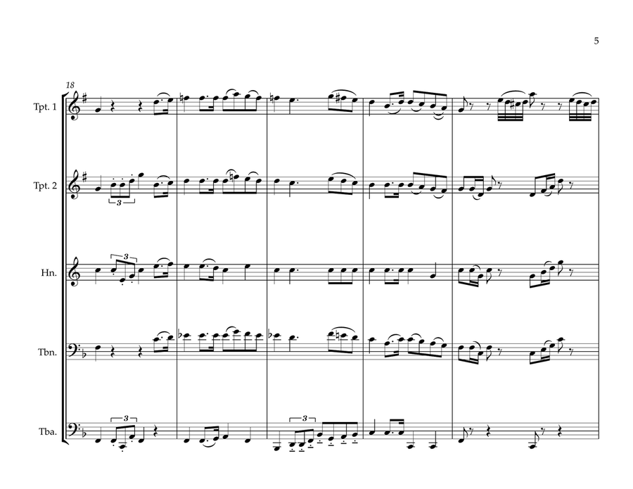 Peruvian National Anthem for Brass Quintet Brass Quintet scores gallery preview page 5