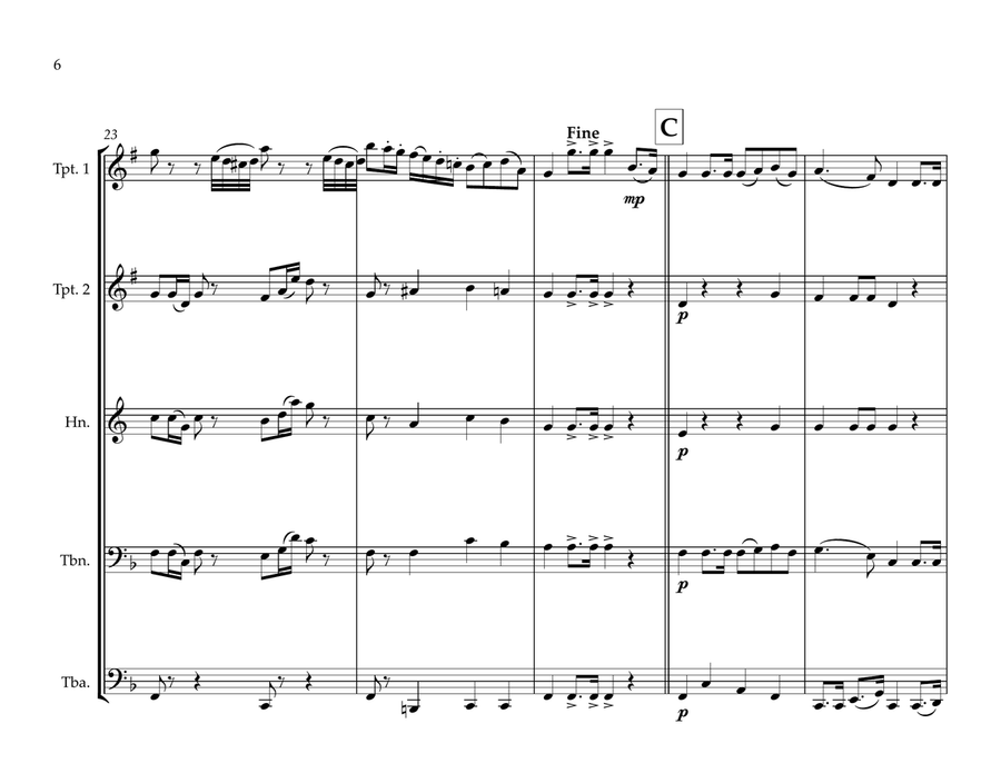 Peruvian National Anthem for Brass Quintet Brass Quintet scores gallery preview page 6