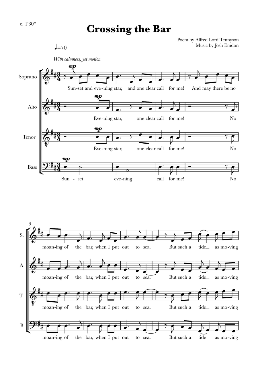 Six Contemporary Choral Settings 4-Part scores gallery preview page 4