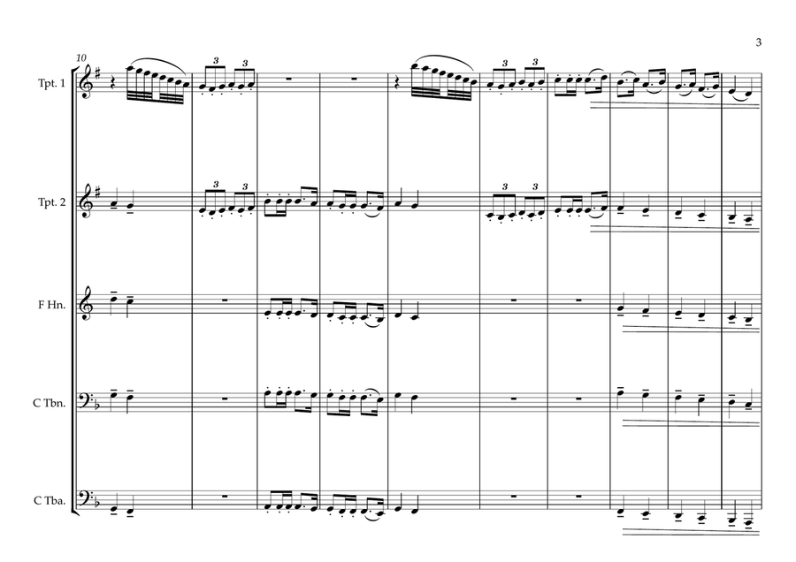 Qatari National Anthem as-Salam al-Amiri السلام الأميري‎ for Brass Quintet Brass Quintet scores gallery preview page 3
