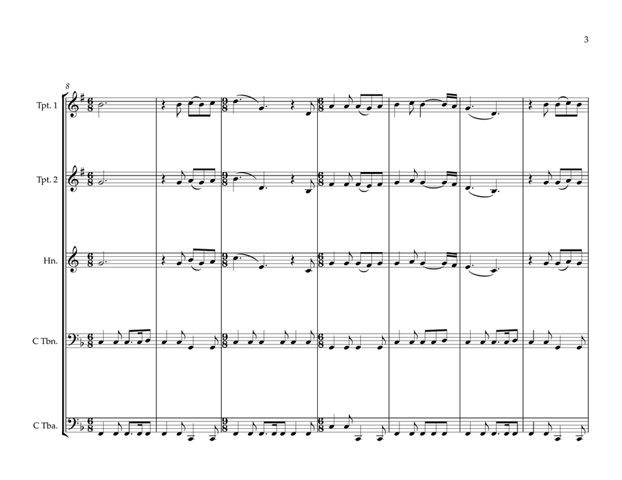 Scottish National Anthem for Brass Quintet Brass Quintet scores gallery preview page 3